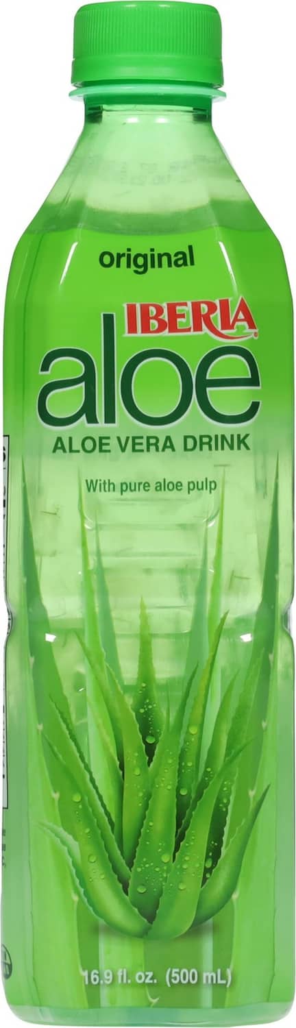 Iberia aloe vera juice drink bottle, original, 16.9 fl oz (500 mL), green