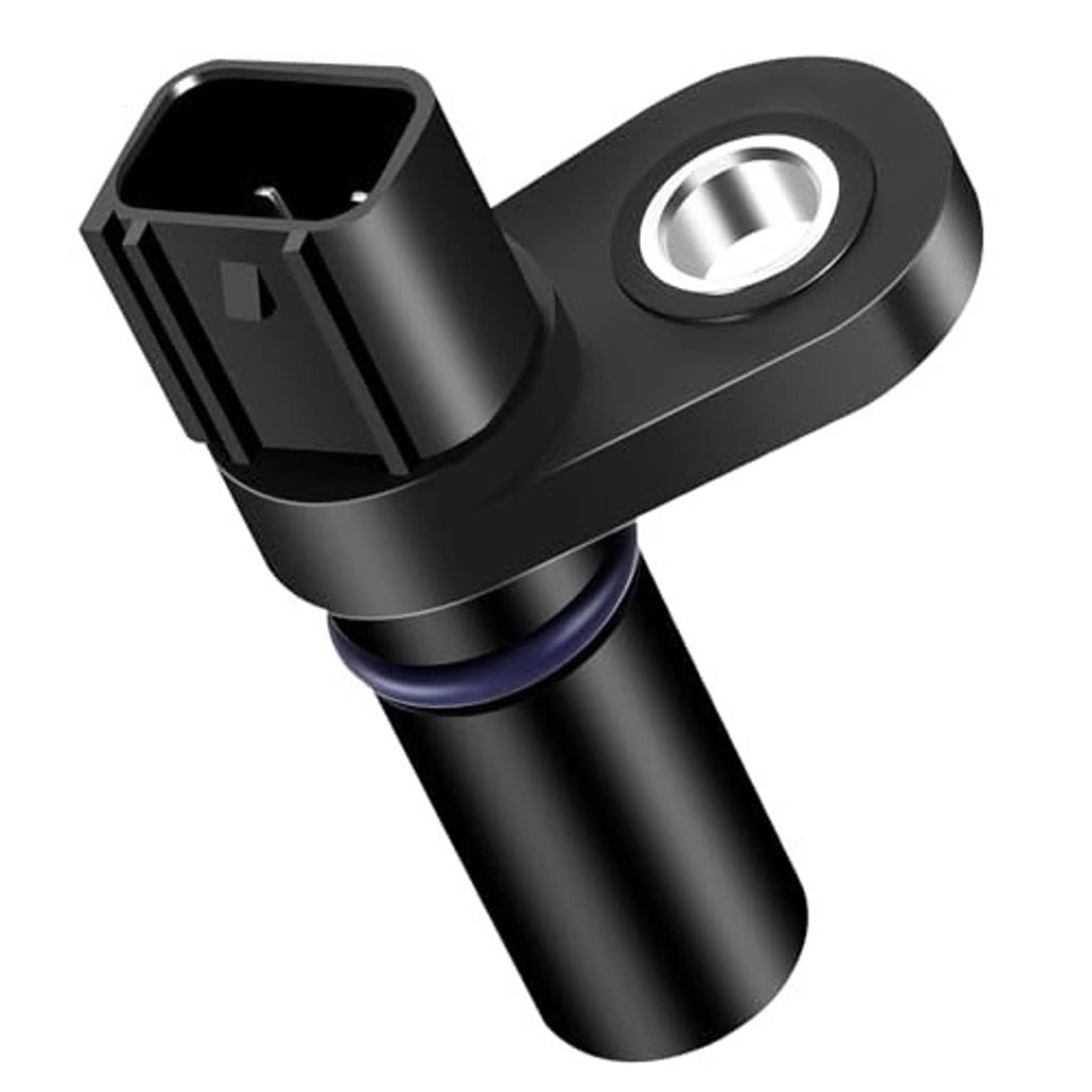 Engine camshaft position sensor, black body with round metal ring and electrical connector