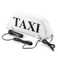 White taxi LED roof light with magnetic base and wired power cord