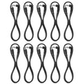 Black guitar pedal DC power cable bundle with molded connectors, set of 10