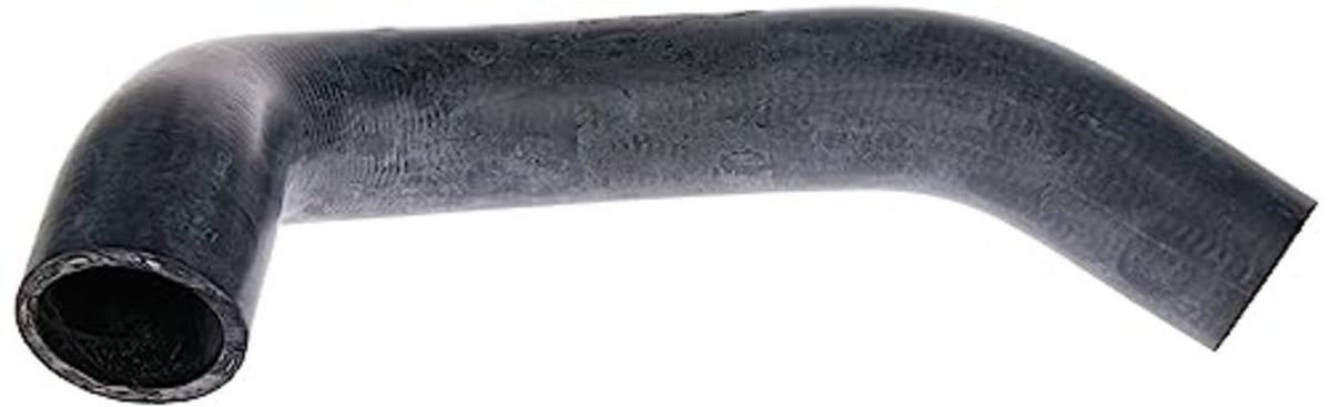 Short segment molded coolant hose, dark gray with flared circular openings