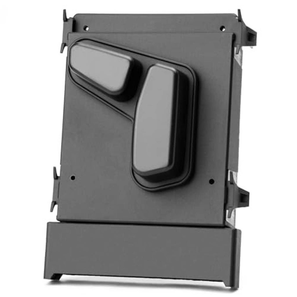 Power seat switch module front view with large raised button and dark plastic casing.