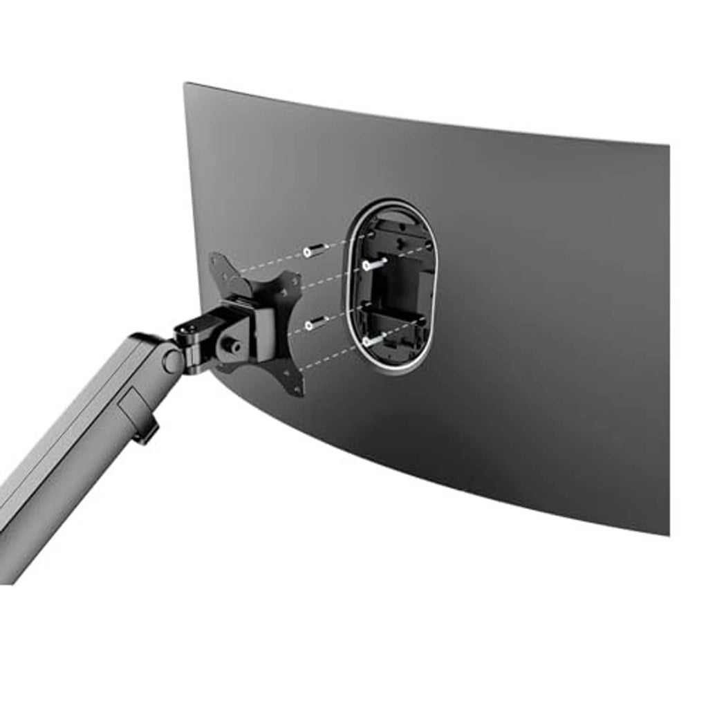 Wall-mount monitor bracket with spacer adapter on threaded screw connection