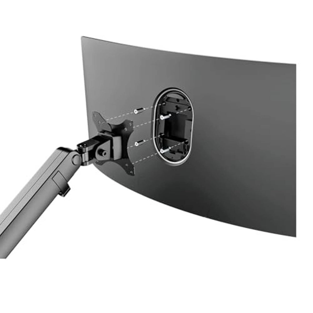 Wall-mount monitor bracket with spacer adapter on threaded screw connection