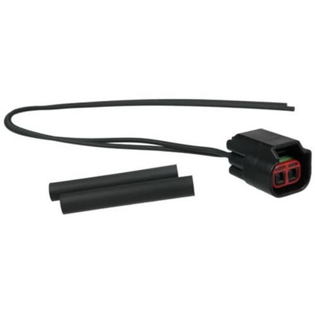 Engine sensor pigtail wiring harness with black wires and small plug connector