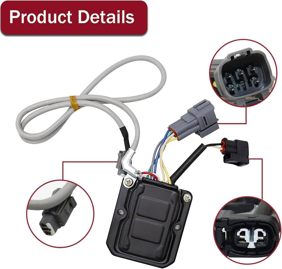 Ignition module assembly with wiring connector plugs and included mounting hardware