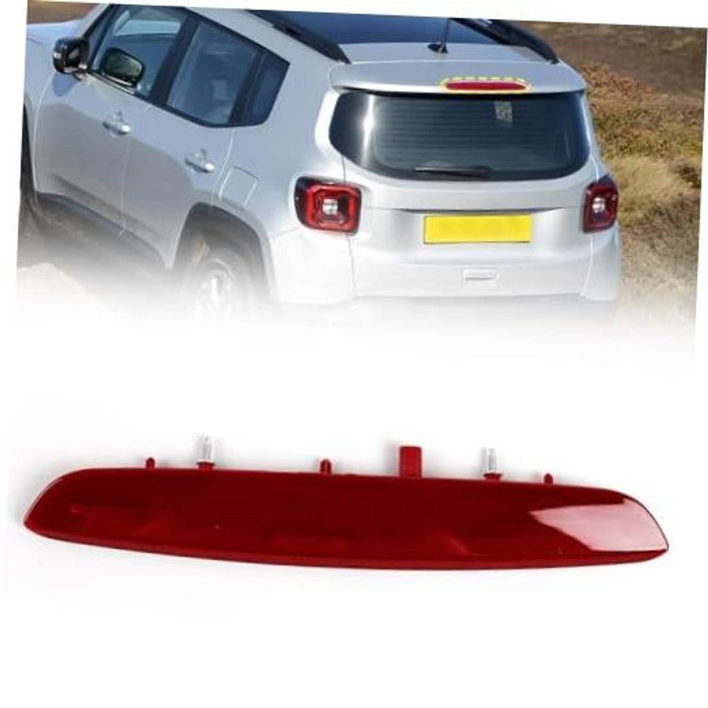 High mount third brake light cover in dark red, curved with mounting points