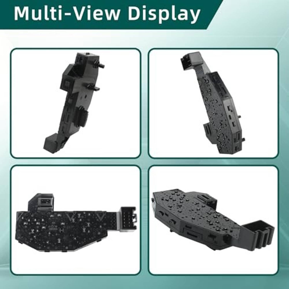 Black power seat control switch module showing front and side ports