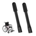 Pair of black wheelchair brake extender rods with curved ends