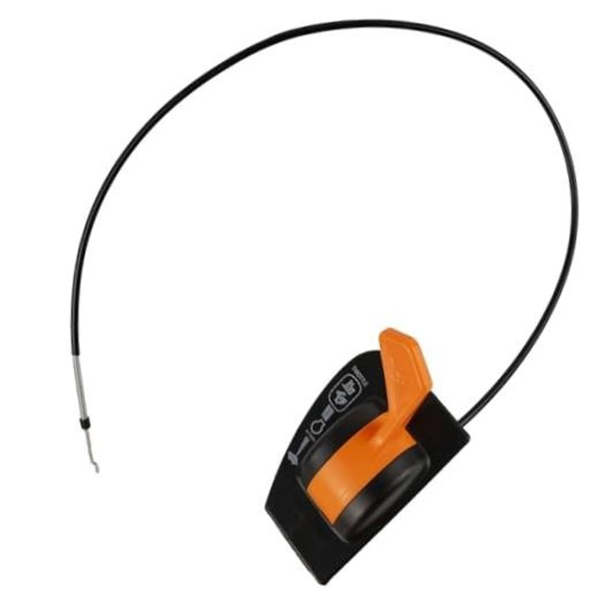 Orange and black throttle control lever with cable and black mounting base