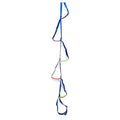 4-step nylon aider ladder with blue tubular webbing and colorful foothold loops