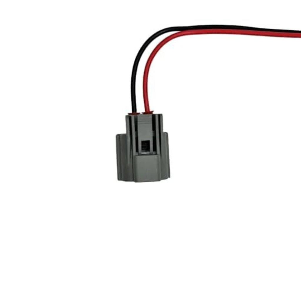 2-pin HID ballast connector pigtail with gray plug and red/black wire leads
