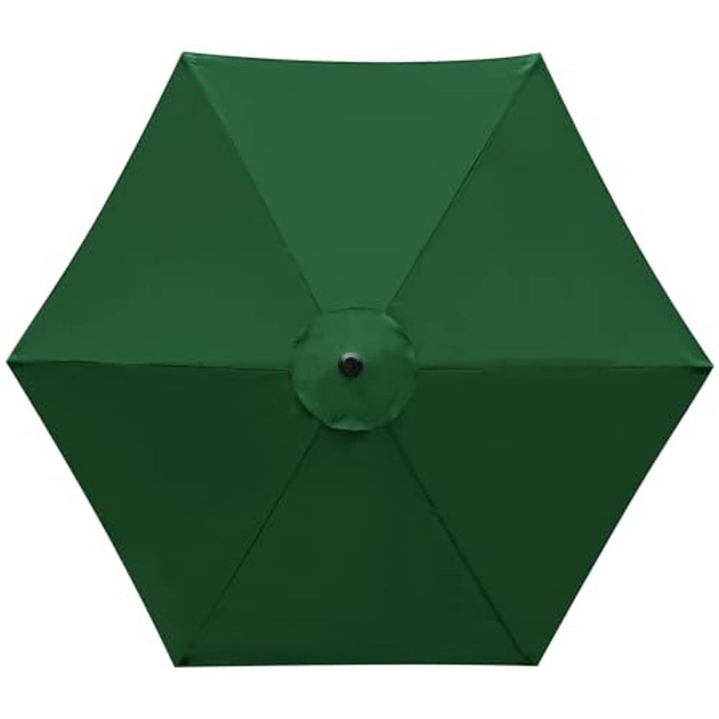 Market green octagonal patio umbrella replacement canopy with center cap and ribs