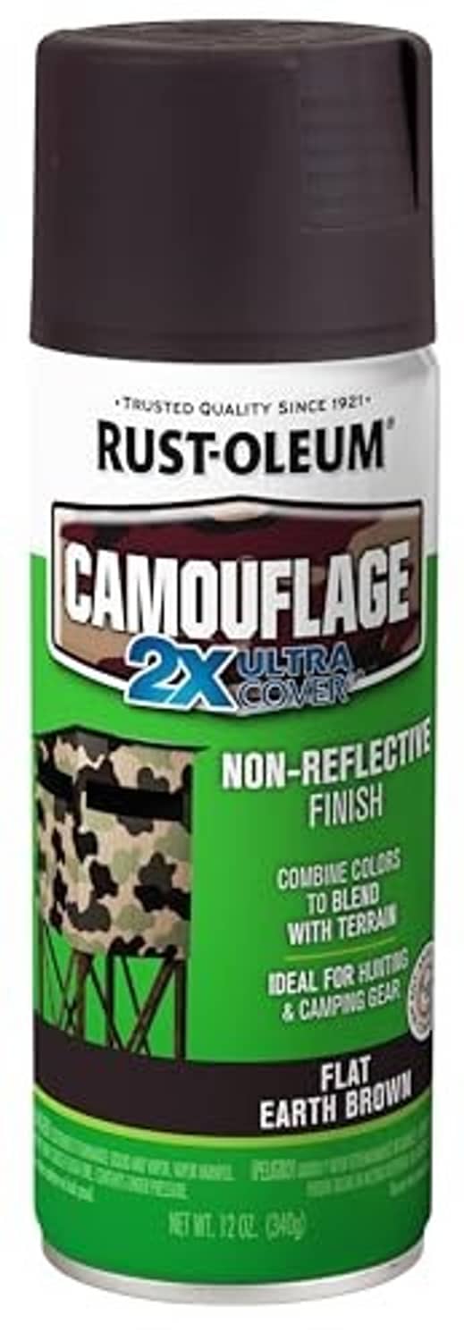 Rust-Oleum Camouflage 2X spray paint can, flat earth brown, 12 oz