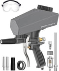 Sand blaster gun kit with oil-water separator and extension nozzle, gray hopper