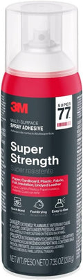 3M Super 77 spray adhesive can with white cap and red-and-black label