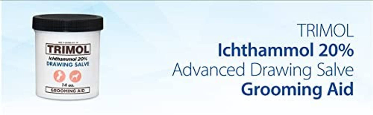 TRIMOL Ichthammol 20% Advanced Drawing Salve Grooming Aid text on white banner