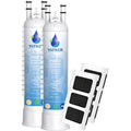 White water and air filter replacement cartridges with black foam filters