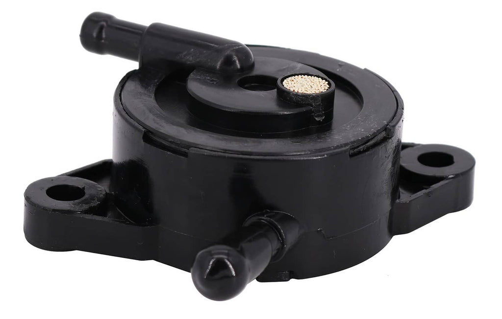 Black fuel pump assembly with top filter window and side mounting brackets