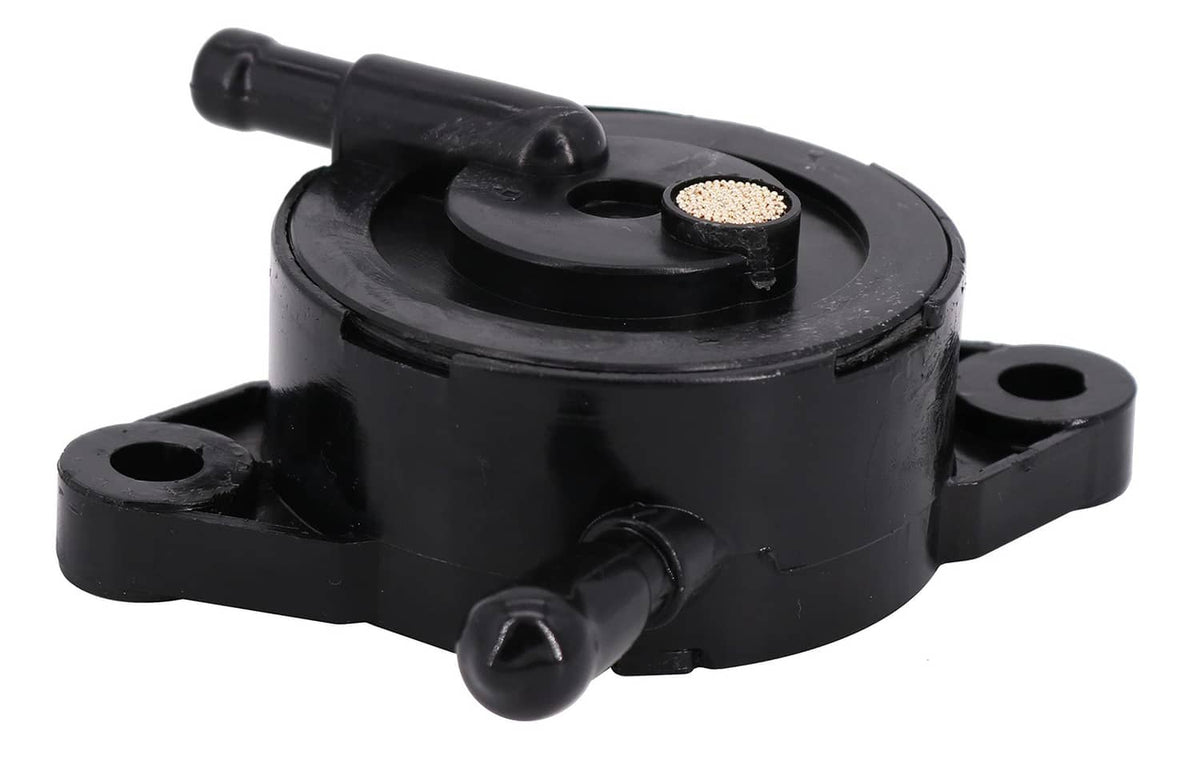 Black fuel pump assembly with top filter window and side mounting brackets