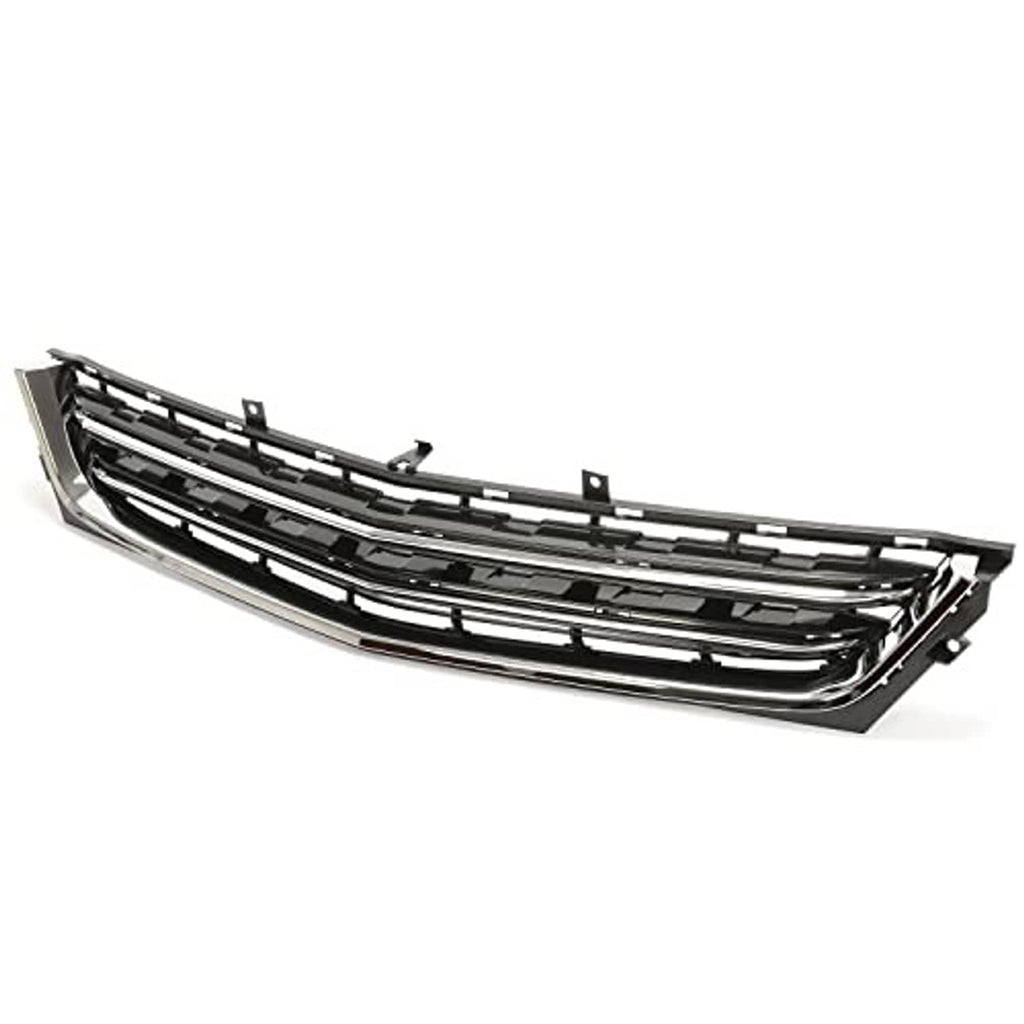 Front lower grille assembly with black slats and chrome trim, angled perspective