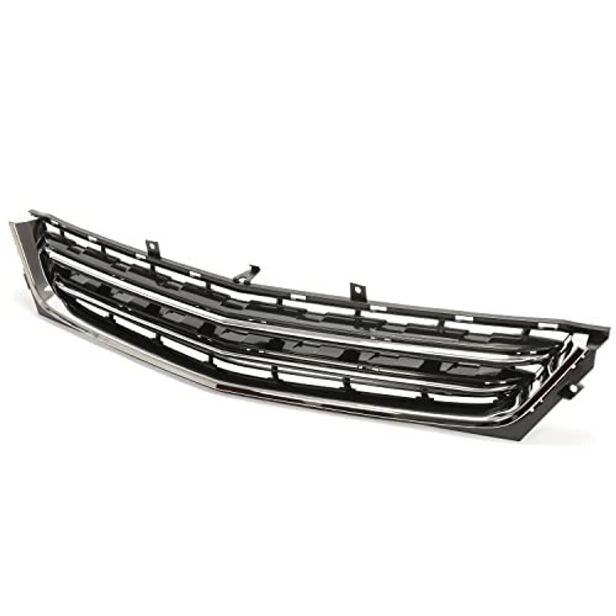 Front lower grille assembly with black slats and chrome trim, angled perspective