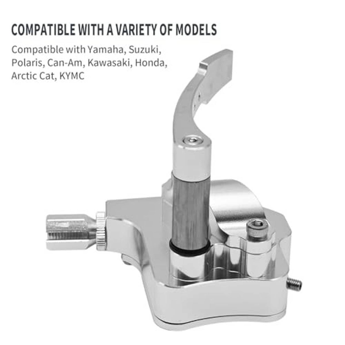 Silver thumb throttle lever controller with threaded adjuster and curved brake-style lever