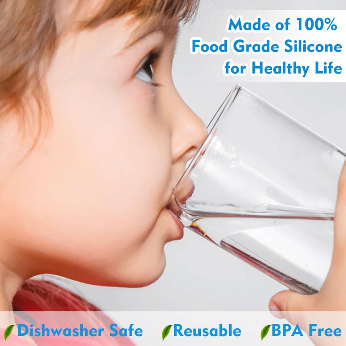 Food-grade silicone water jug cap creating a spout for drinking