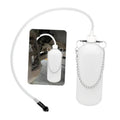 Brake bleeder bottle kit set: white bottle with chain, clear hose, and black bleed adapter tip.