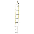 Yellow ladder aider strap with black loops and step bands