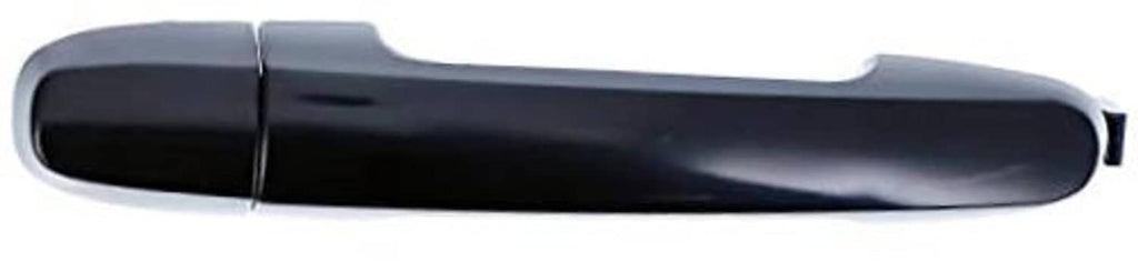 Primed black exterior door handle, sleek lever with smooth rounded end