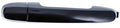 Primed black exterior door handle, sleek lever with smooth rounded end