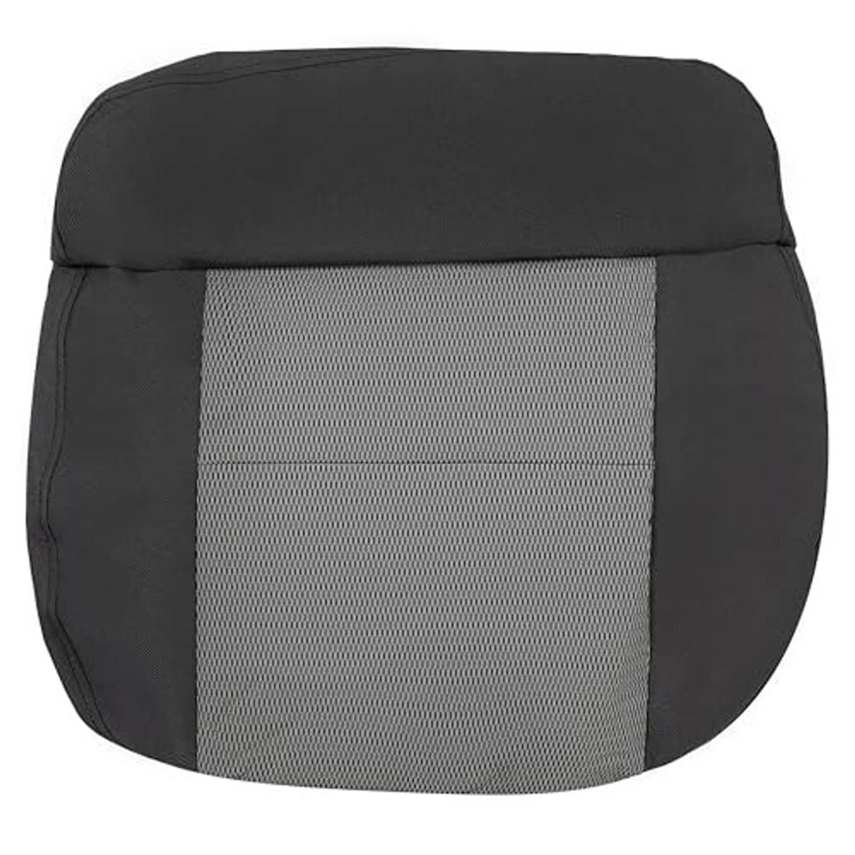 Dark gray driver-side seat cover with light gray mesh insert and curved sides