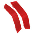 Set of two red rear bumper reflector inserts, left and right side