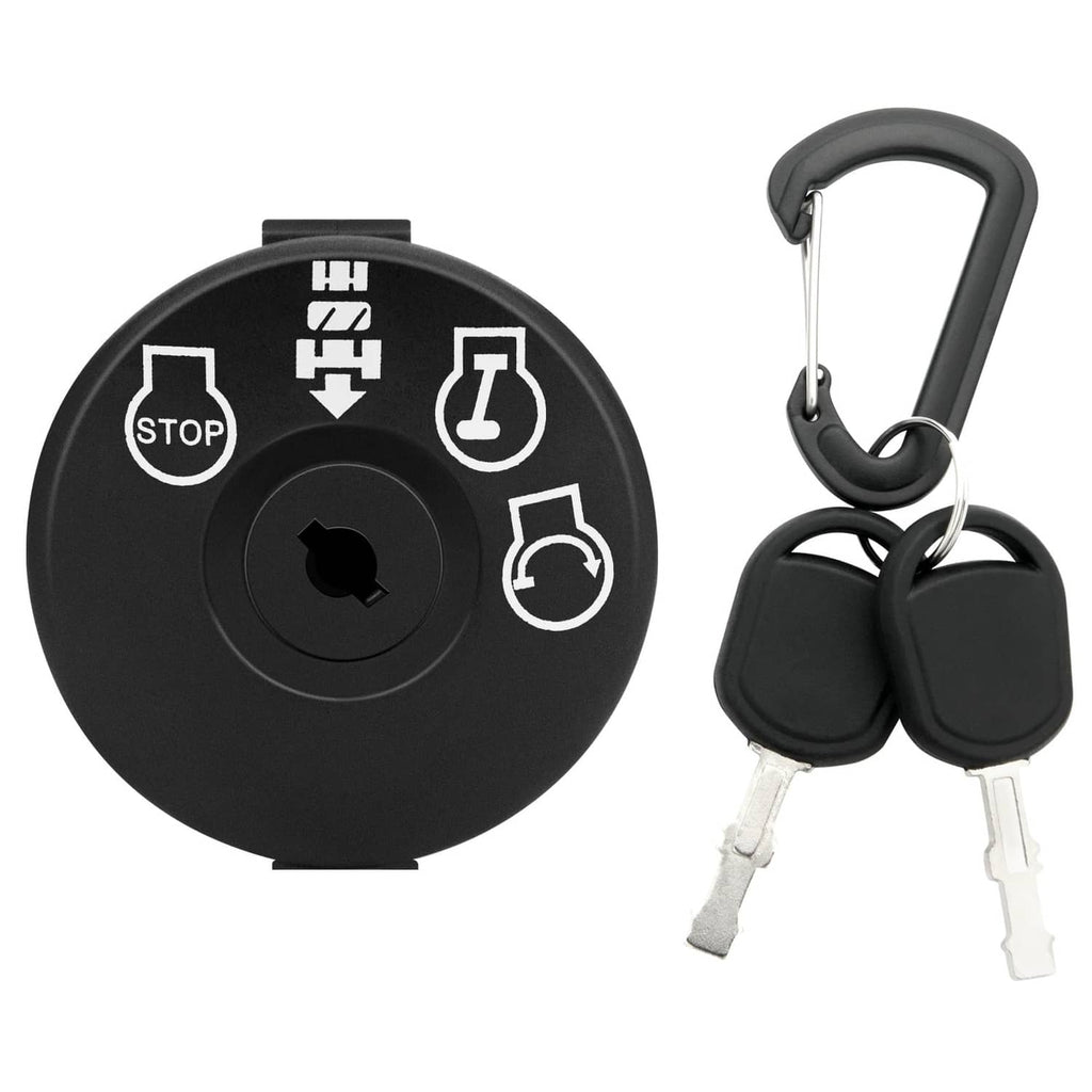 Black ignition switch cylinder with key ring and two keys