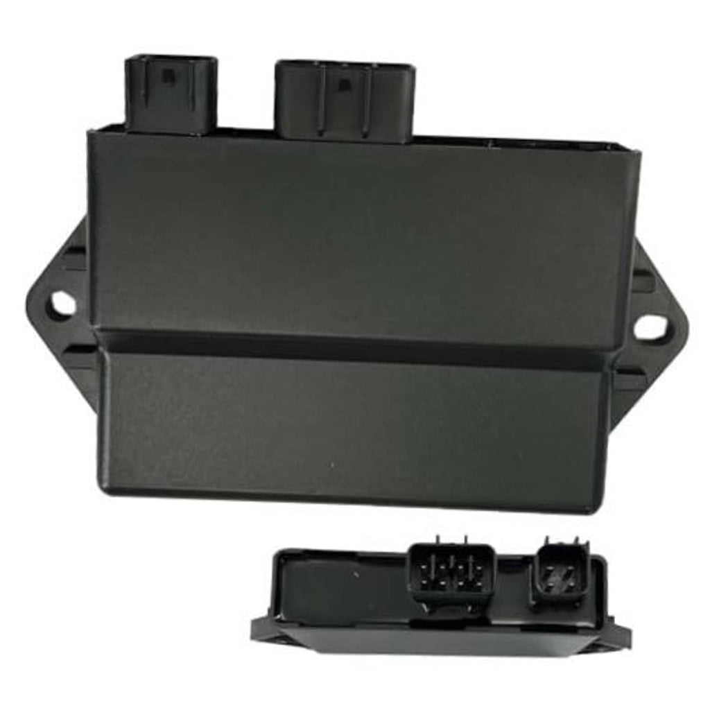 Black CDI ignitor module unit with dual top electrical connectors and side mounting tabs.