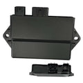 Black CDI ignitor module unit with dual top electrical connectors and side mounting tabs.