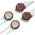 LED socket pigtail harness with three pre-wired connectors and colored leads