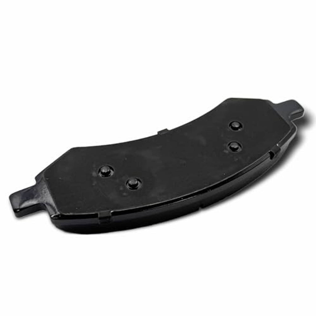 Ceramic brake pad, black backing with three round wear holes and side tabs