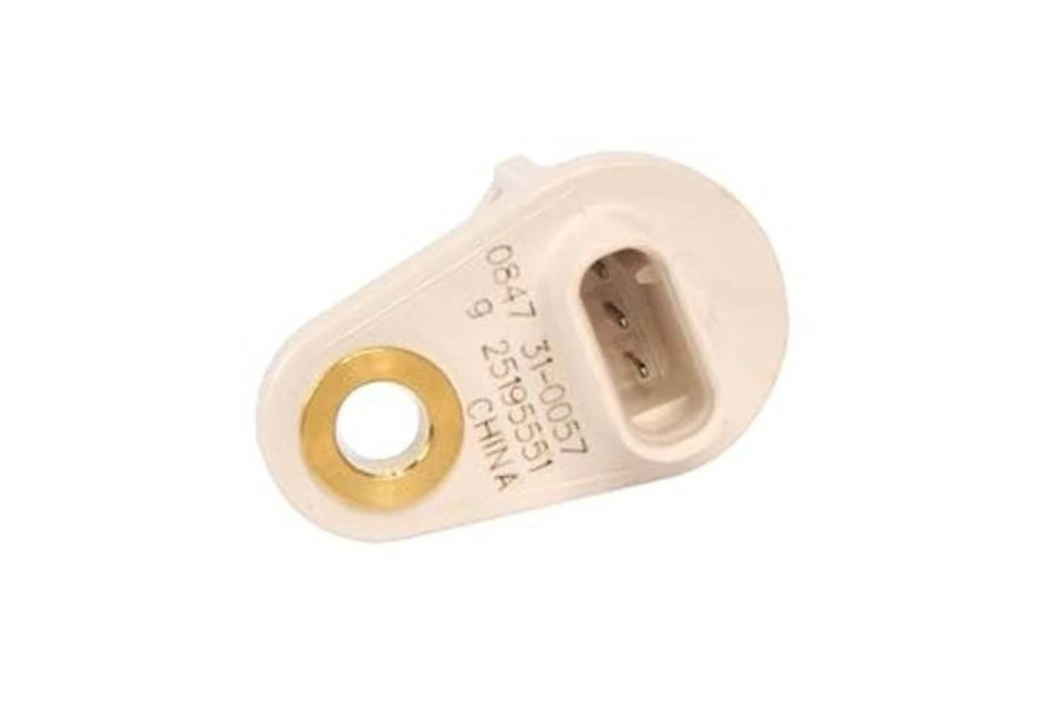 Crankshaft position sensor mounting flange with circular hole and printed part code