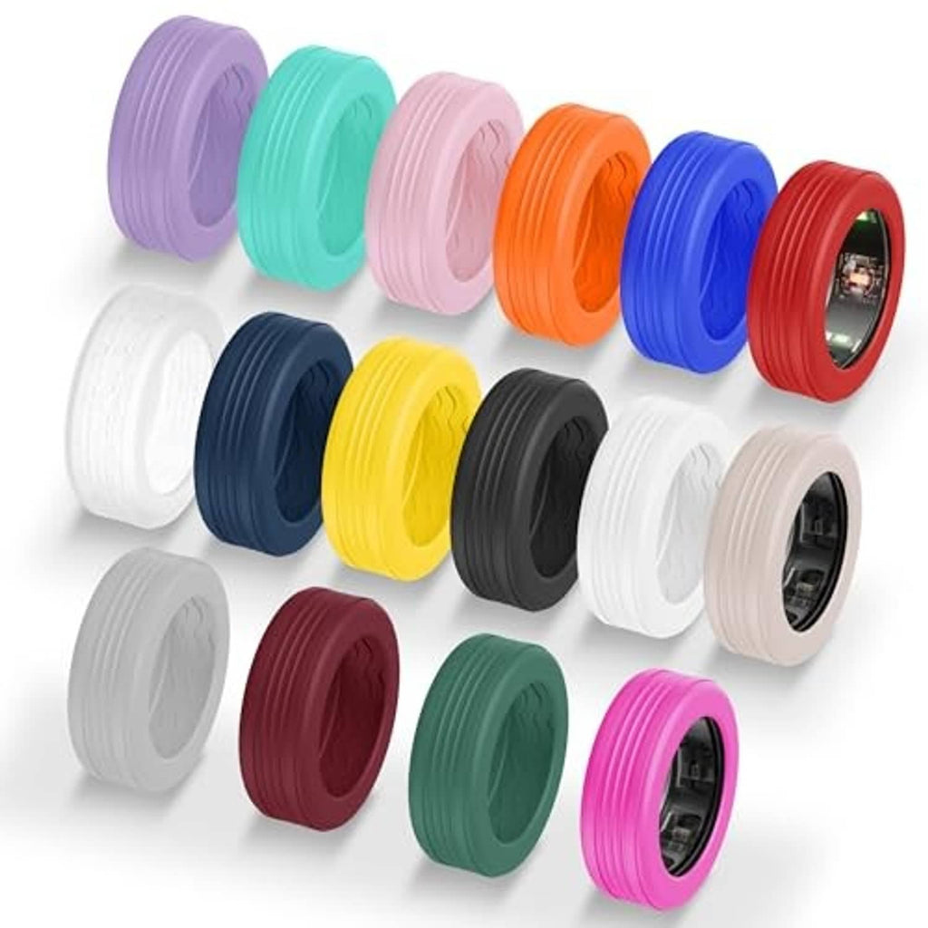 Assorted 16 silicone ring covers set with matching open sensor window for the ring