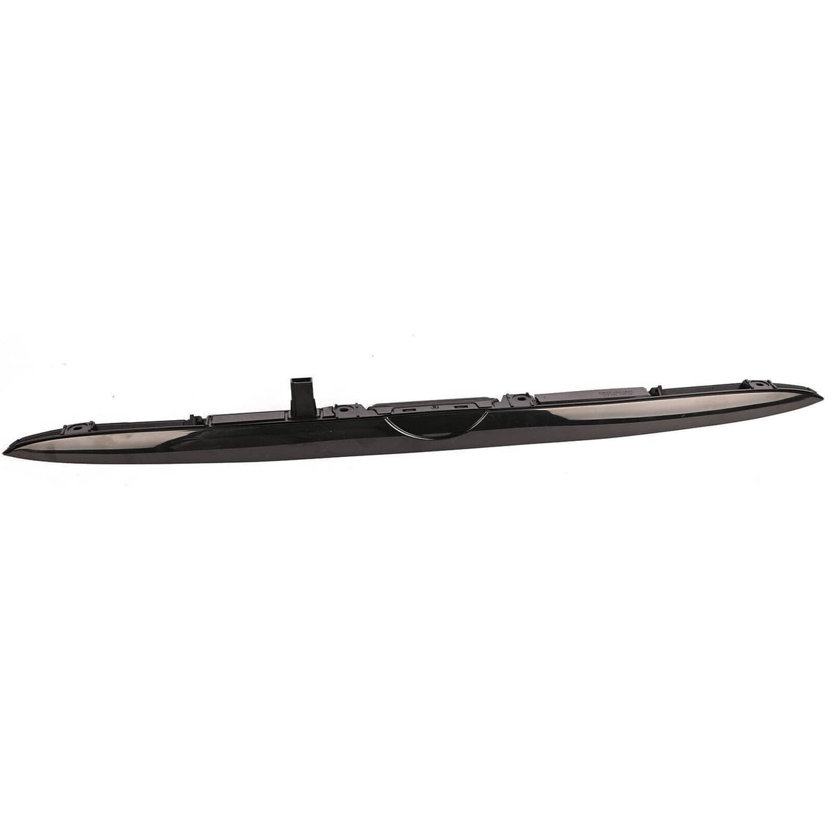 Black tailgate grip handle trim, side profile with integrated light strip