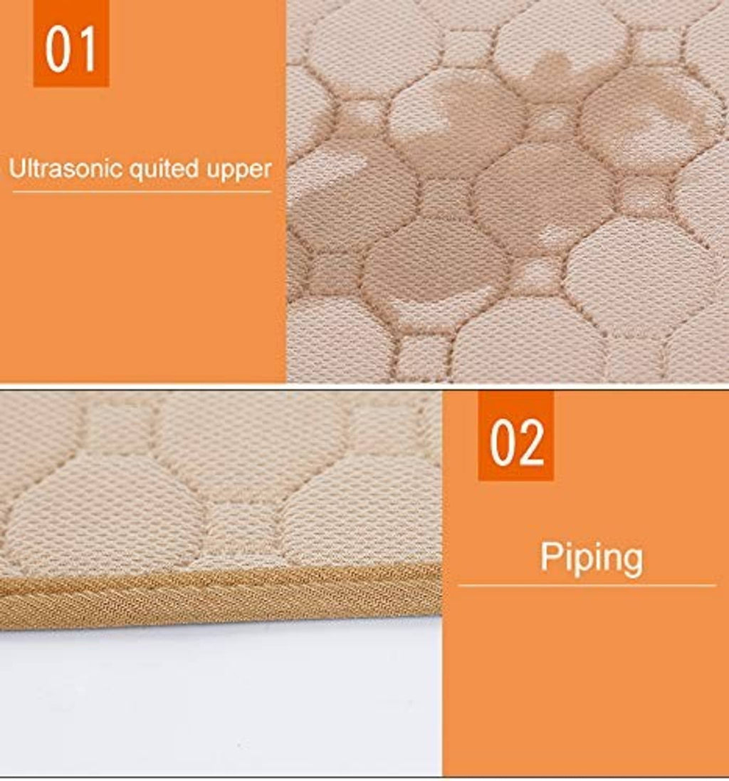 Water-absorbent top layer of washable guinea pig cage liner, beige quilted honeycomb pattern