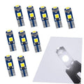 Set of T5 wedge LED instrument lights, multiple blue-and-silver bulbs with yellow chips