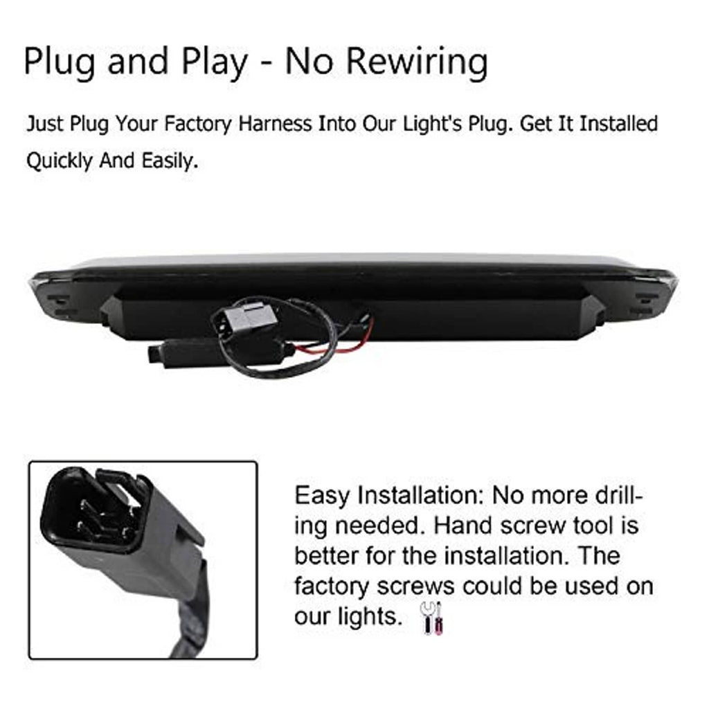 LED third brake light rear housing with wiring plug and mounting points