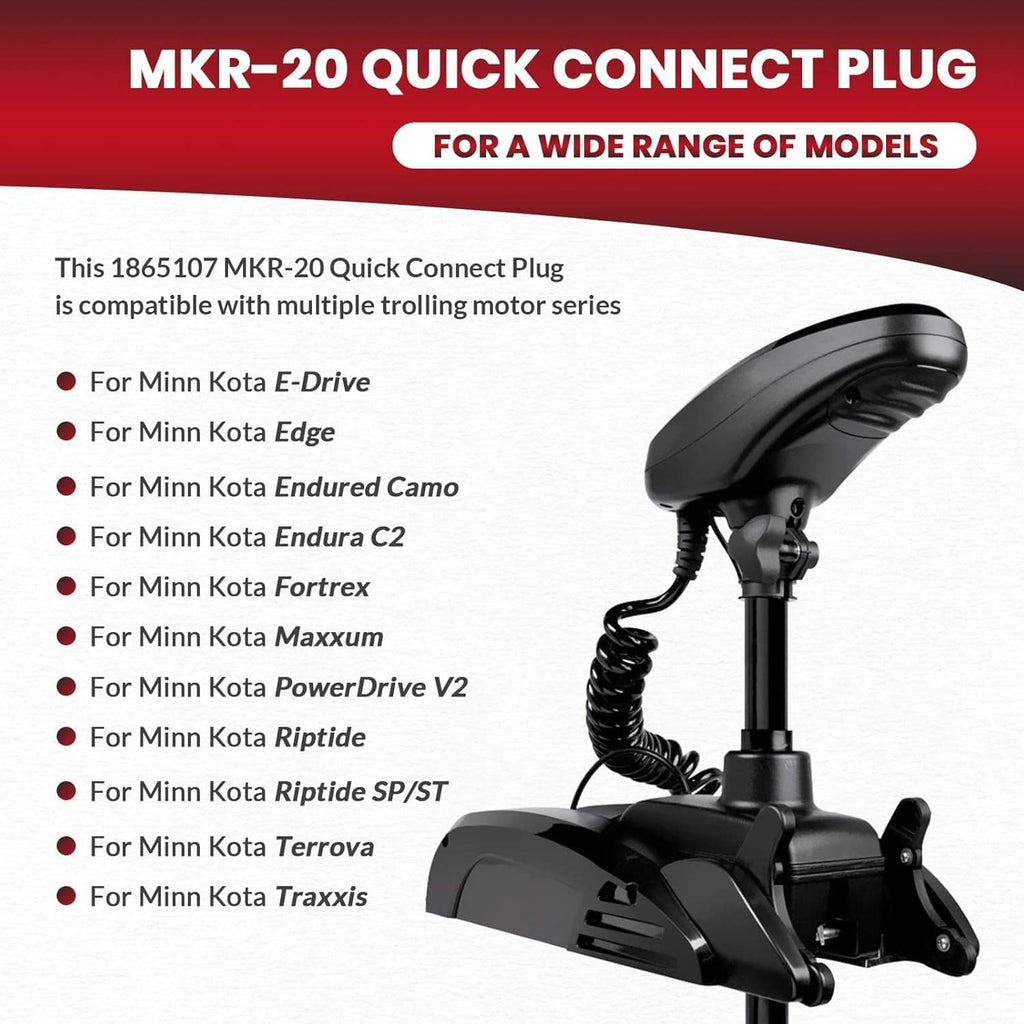 Quick connect plug with black housing and red and black wire leads