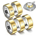 Gold TPU Oura ring protector cover set, two slim bands with side cutout ports