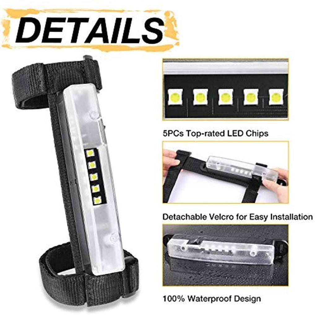 Clear LED dome light bar with side strap and visible 5-chip LED panel
