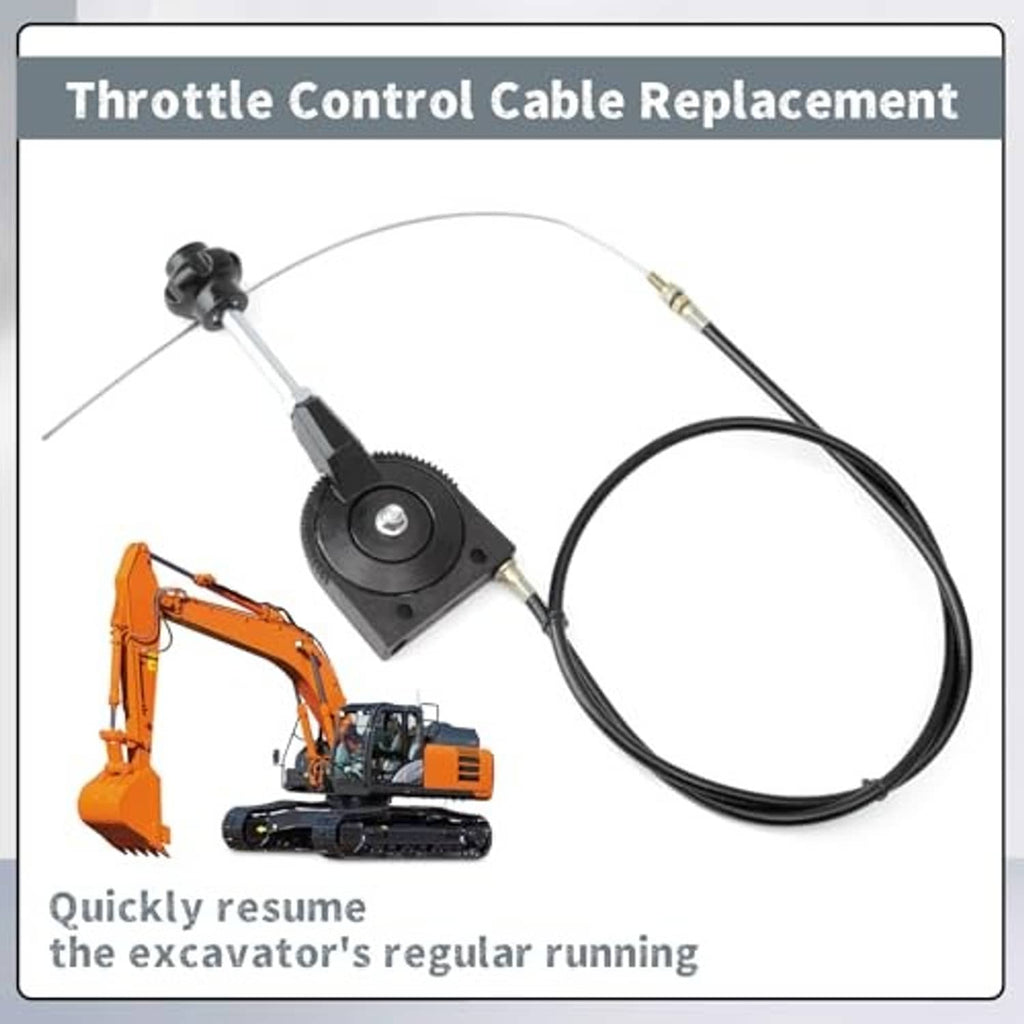 Throttle control cable replacement assembly with black actuator dial and long black cable