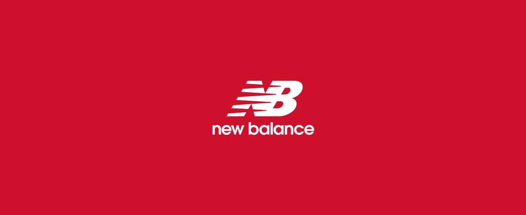 New Balance logo on red background
